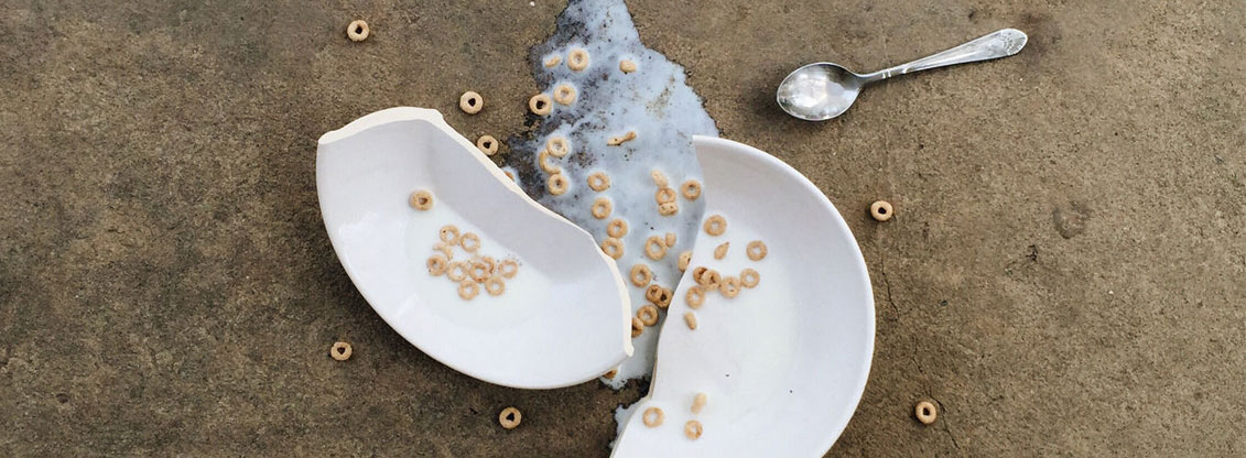 Photo of a broken dropped bowl