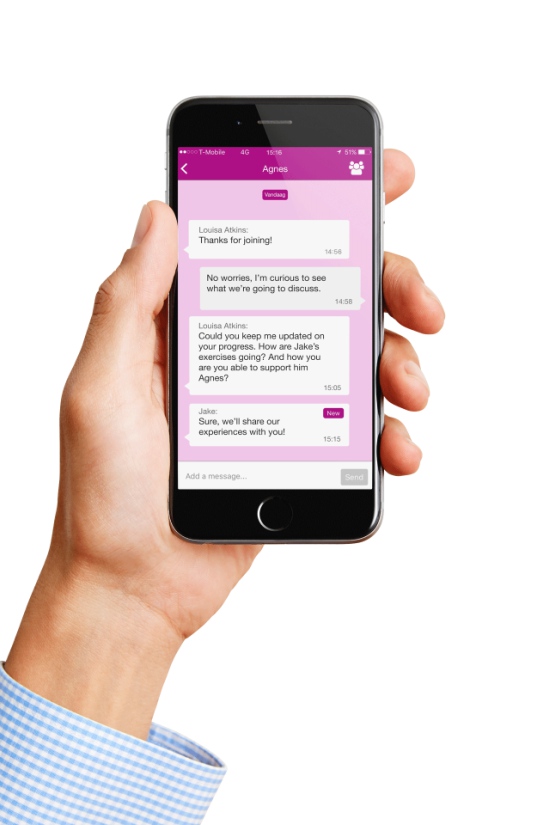 Messaging functionality Minddistrict ehealth app
