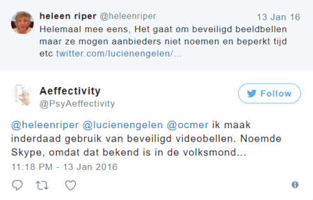 Twitter tweet ik maak gebruik van beveiligd videobellen
