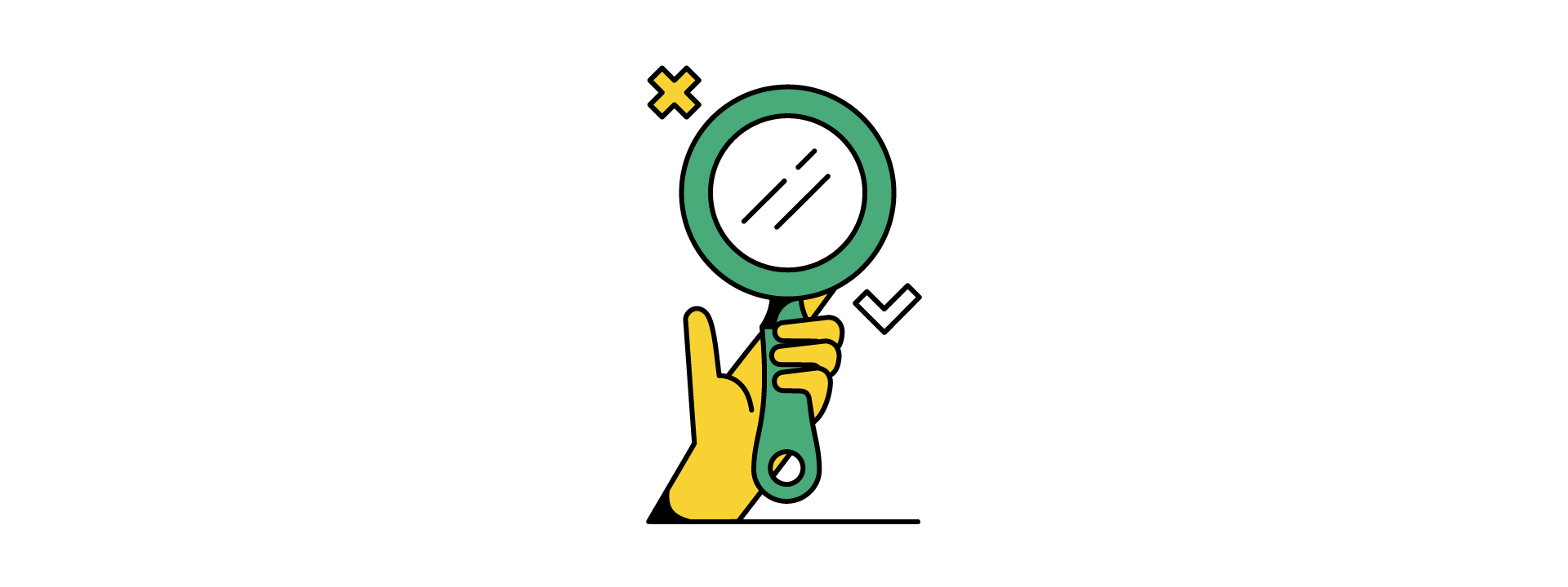 An illustration of a hand-held mirror