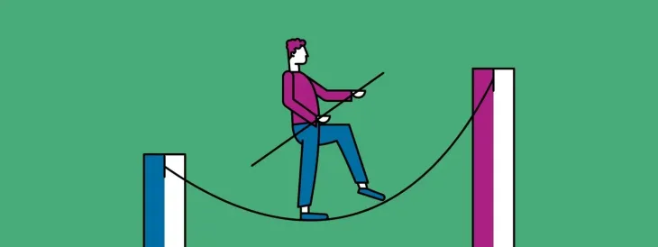 Illustratie van een koorddanser uit de module