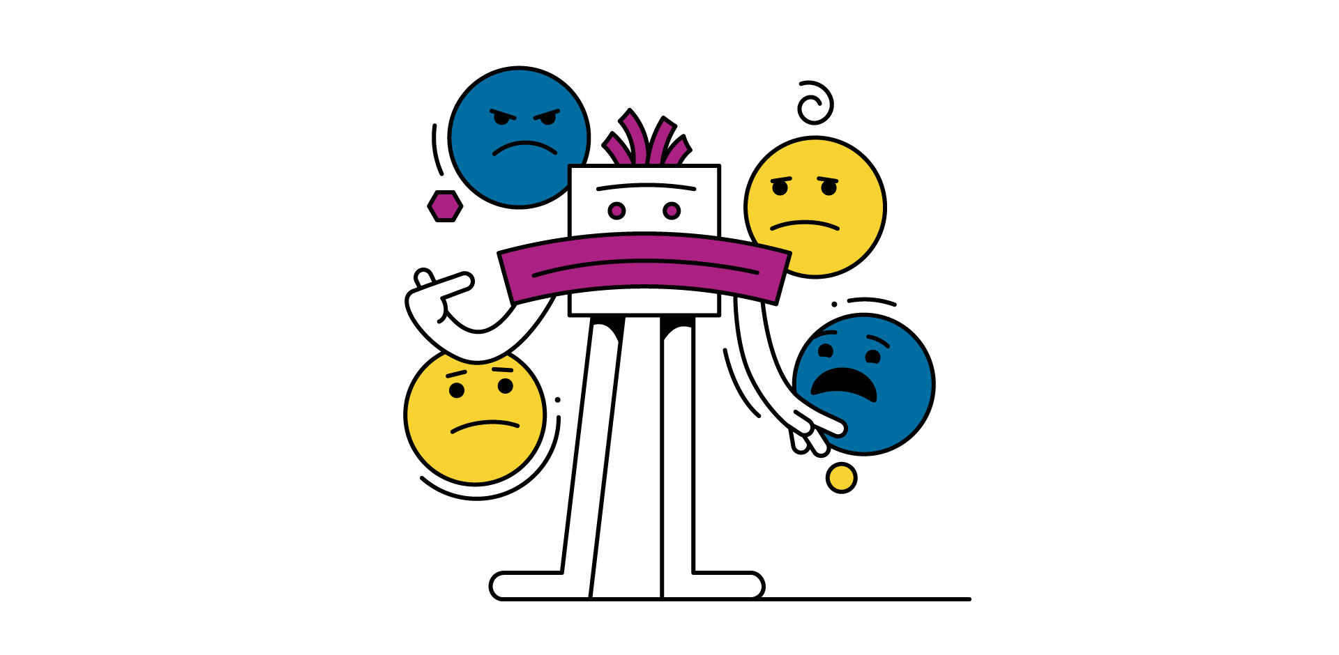 An illustration showing someone experiencing social anxiety