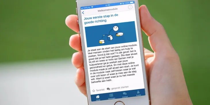Illustratie uit de welkomstmodule over een stap voor stap voorlichting