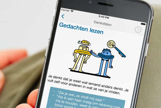 Screenshot uit de Minddistrict app