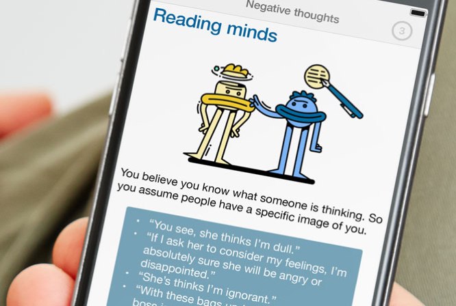 The Minddistrict platform being used on a mobile phone as part of employee assistance