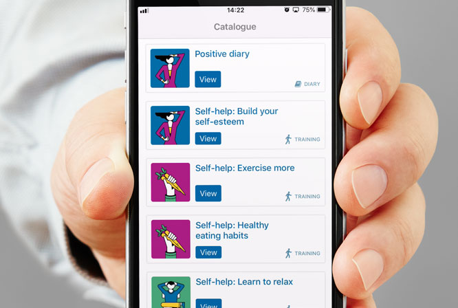 Screenshot of the extensive self-help catalogue