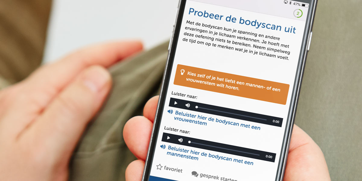 Voorbeeld van de module Mindfulness