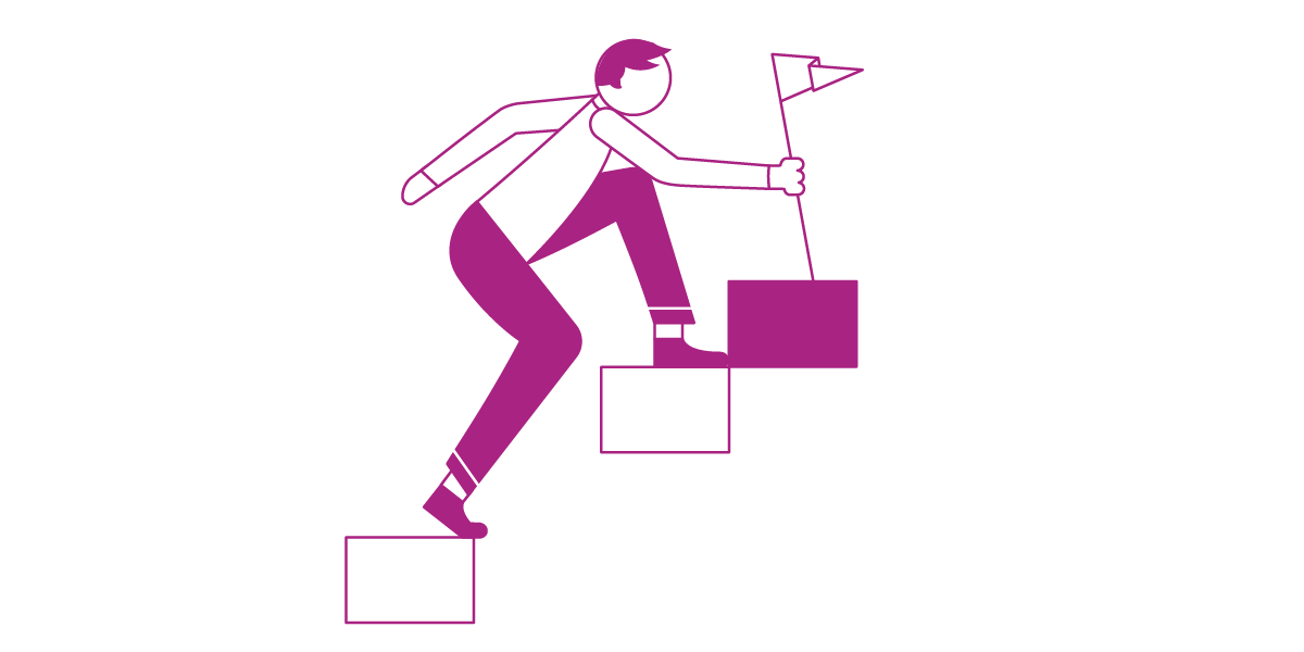 Illustration etwas mit Visionen angehen
