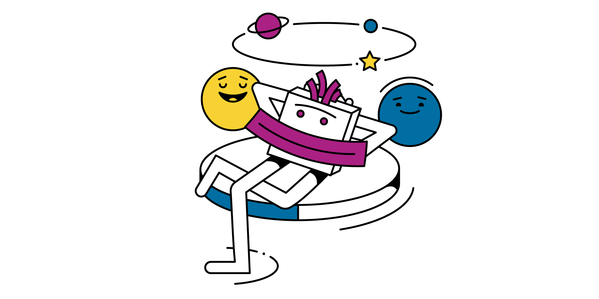 Illustration einer Figur, die darüber nachdenkt, was sie dankbar stimmt