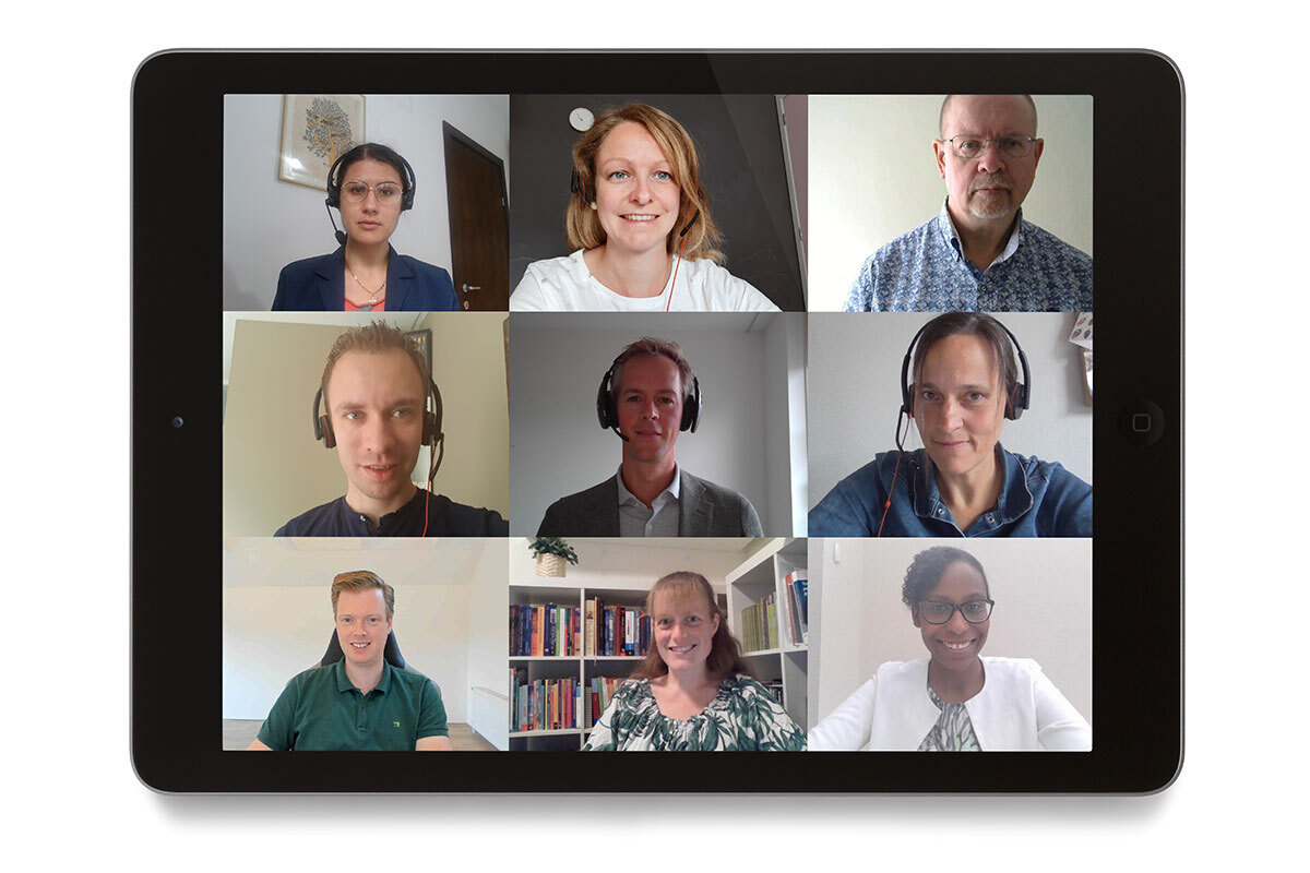 foto van videobelgesprek met alle teamleaden van De Hoop Online