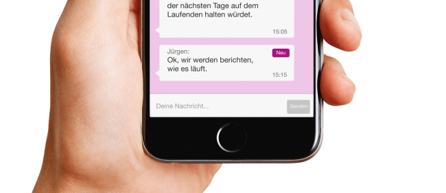 Nachrichten in der Minddistrict App verschicken