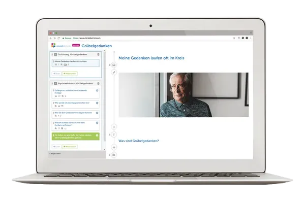 Screenshot des Minddistrict CMS