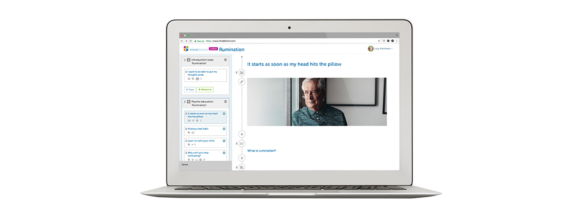 A screenshot of the Minddistrict CMS