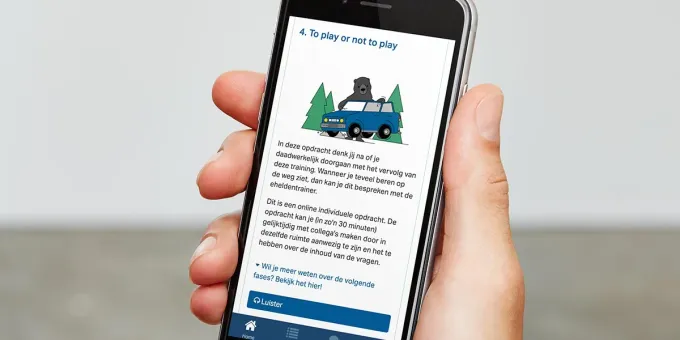 Een screenshot uit het online deel van het e-heldenspel