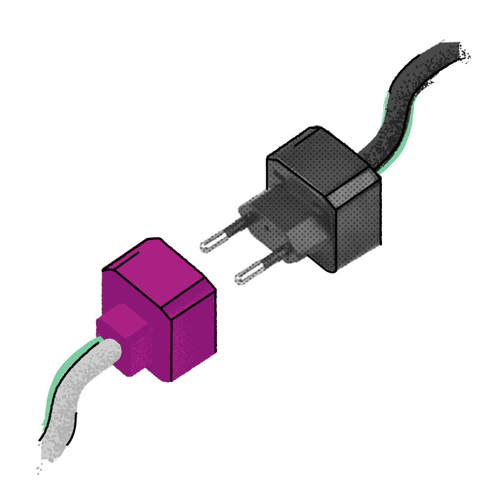 Illustratie van een stekker en stopcontact als symbool voor koppelen
