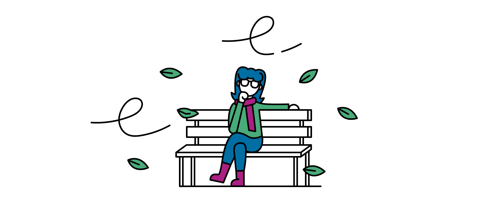 Illustration of a person taking time to reflect