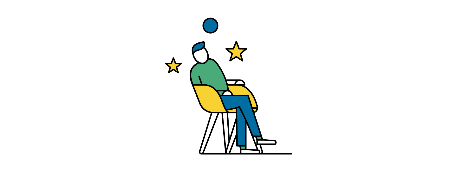 An illustration showing someone relaxing