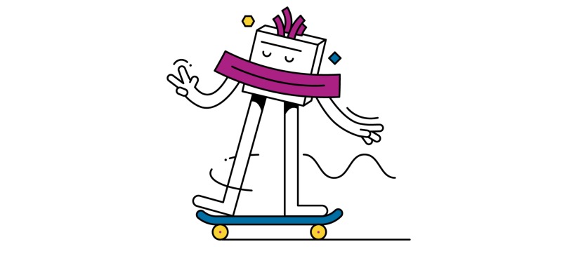 Illustration of someone on a skateboard from the module Live a healthier life